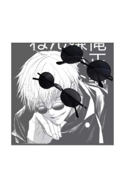 Köstebek Jujutsu Kaisen - Yuvarlak Çerçeve Siyah Güneş Gözlüğü