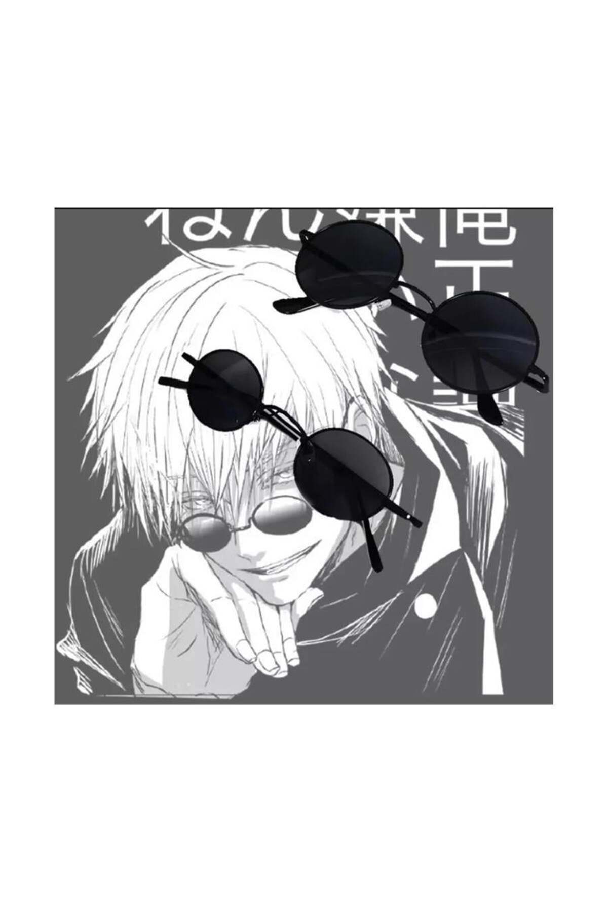 Köstebek Jujutsu Kaisen - Yuvarlak Çerçeve Siyah Güneş Gözlüğü - Görsel 2