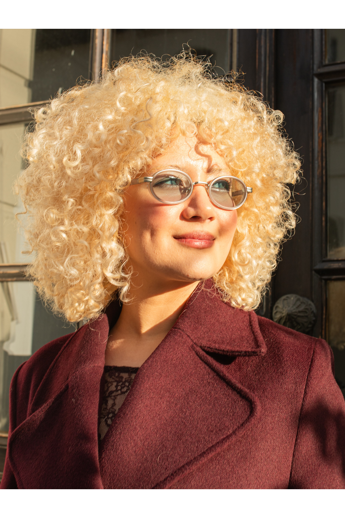 Angel Eyes Oval Tasarım Şeffaf Çerçeve Yeşil Cam Small Güneş Gözlüğü - Görsel 2