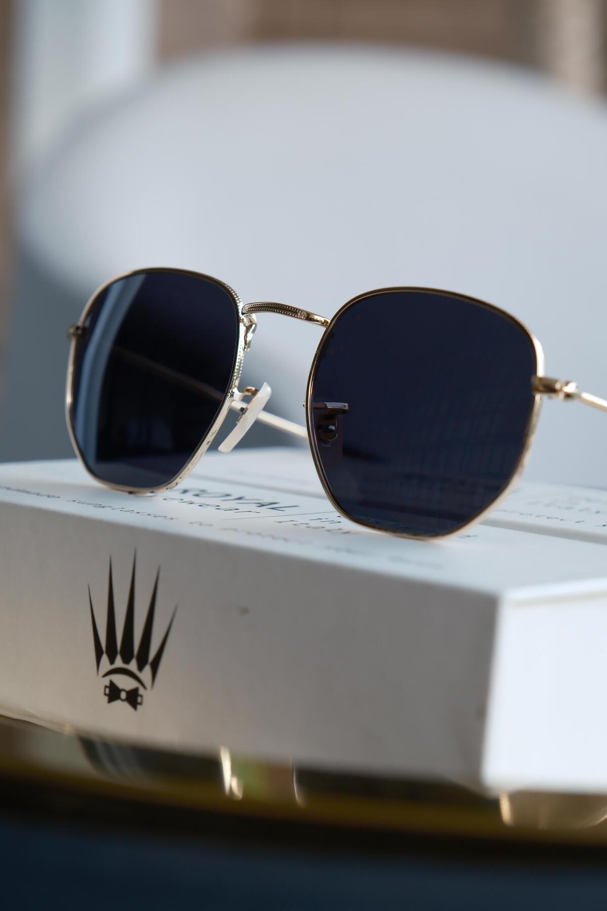 WATCHOFROYAL HEXA ROUND GOLD SİYAH UNİSEX GÜNEŞ GÖZLÜĞÜ - Görsel 2