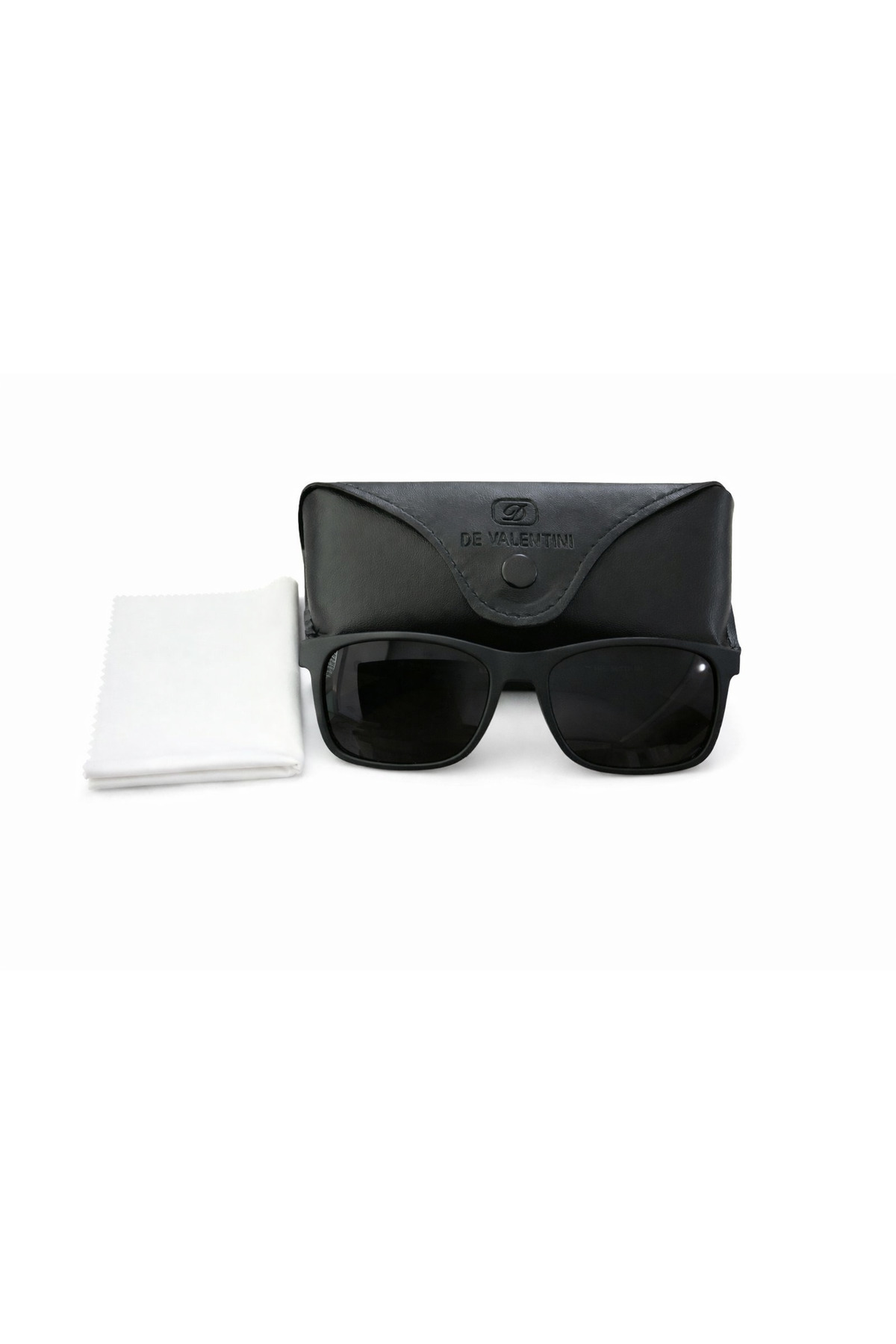De Valentini %100 ORJİNAL Mat Siyah Çerçeveli, Polarize Korumalı Unisex Güneş Gözlüğü Kılıf ve Temizlik Bezi - Görsel 3