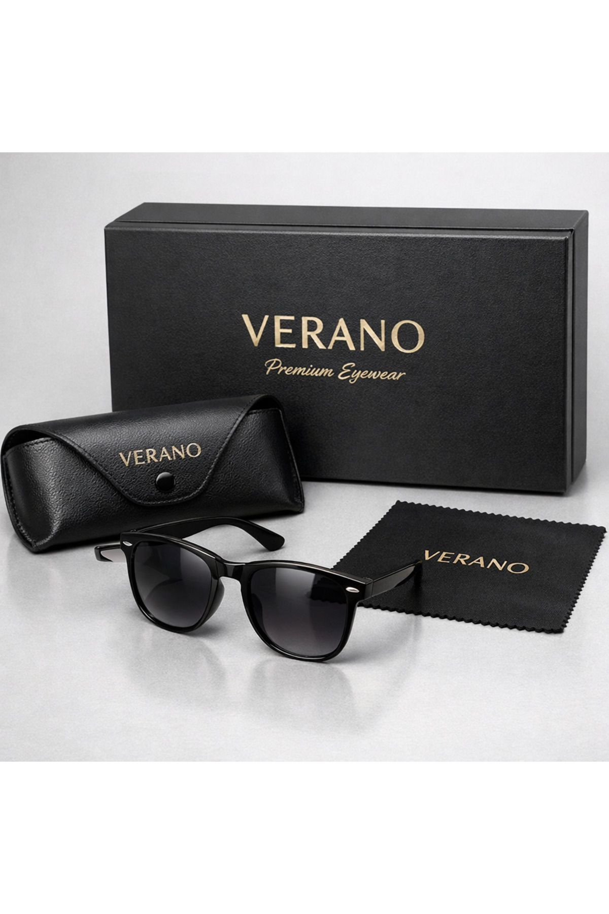 Verano Mavi Degrade Cam Güneş Gözlüğü Kahverengi Çerçeve Unisex UV400 Koruma Şık Tasarım - Görsel 3