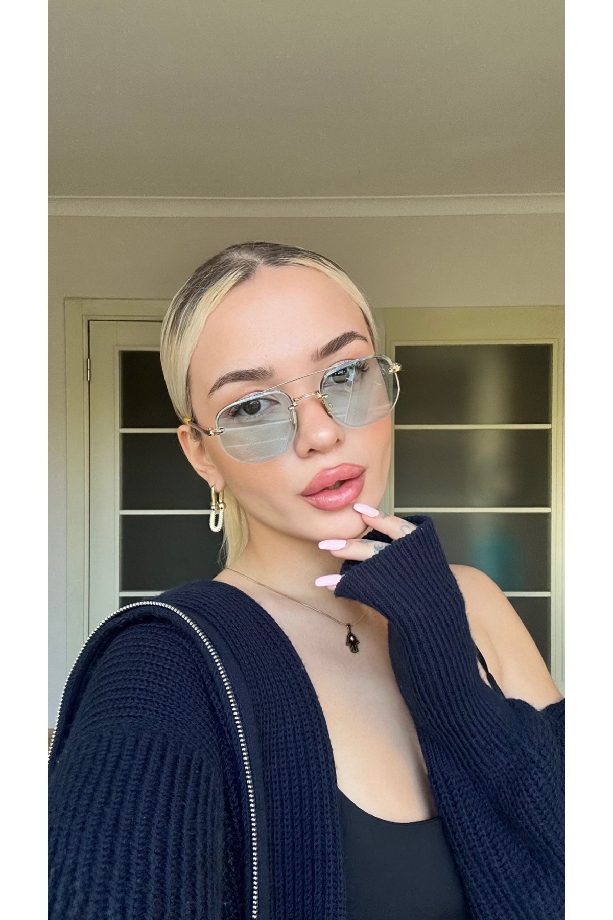 TomyHelf Dikdörtgen Tasarım Gold Metal Çerçeve Sarı Cam Unisex Güneş Gözlüğü DB1078/S David Bckhm