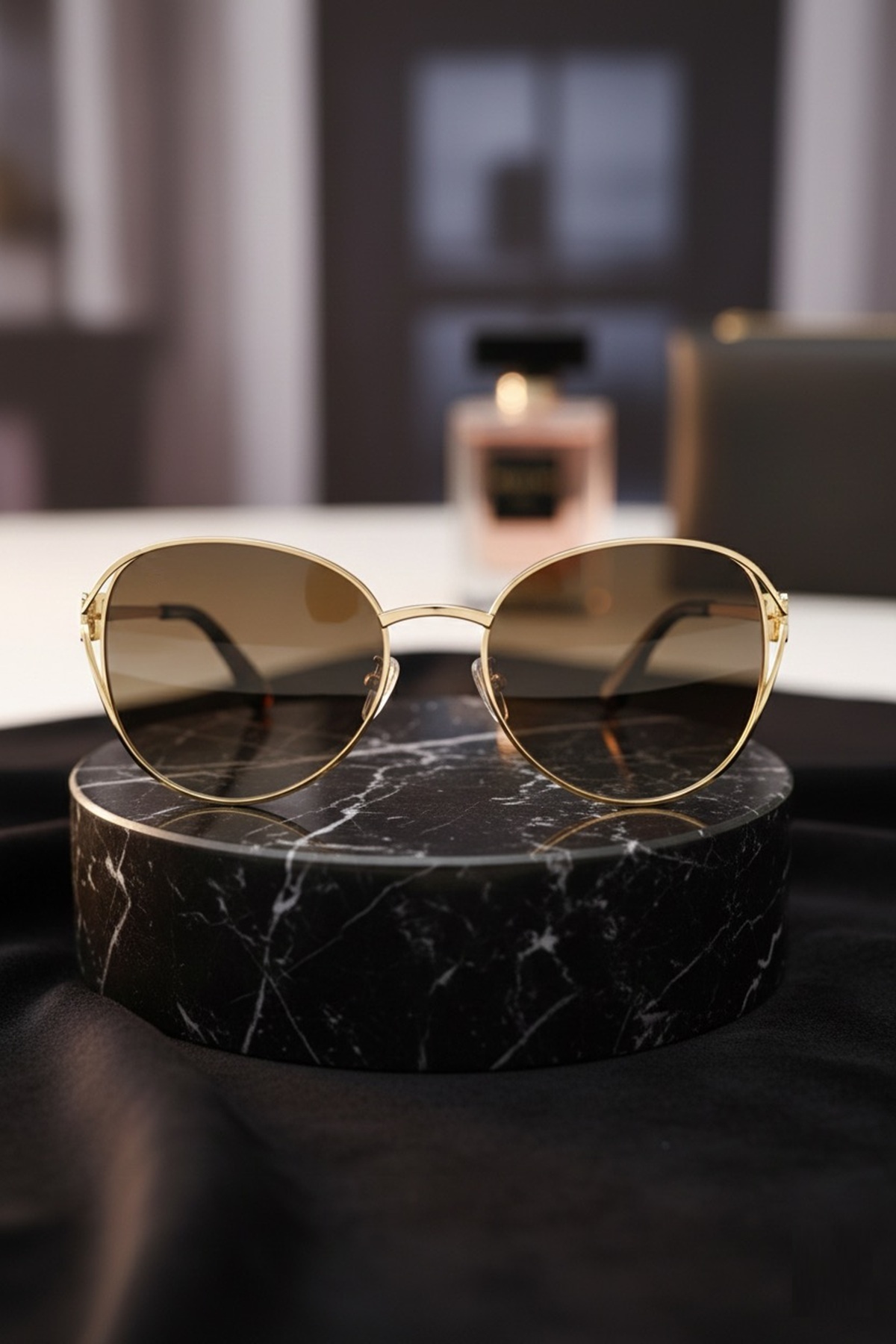 Daniel Klein Kahverengi Gold Grace Round Premium Kadın Güneş Gözlüğü - Görsel 2