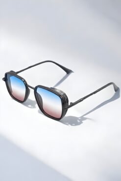 Eyesofia Izara Dikdörtgen Siyah Mavi Degrade Unisex Güneş Gözlüğü