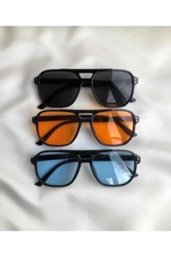 LUPİX Kadın Erkek Renkli Camlı Unisex 3'lü Set Güneş Gözlüğü