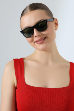 Lozzo Kadın Siyah Wayfare UV400 Cam Güneş Gözlüğü 23010 C2 k