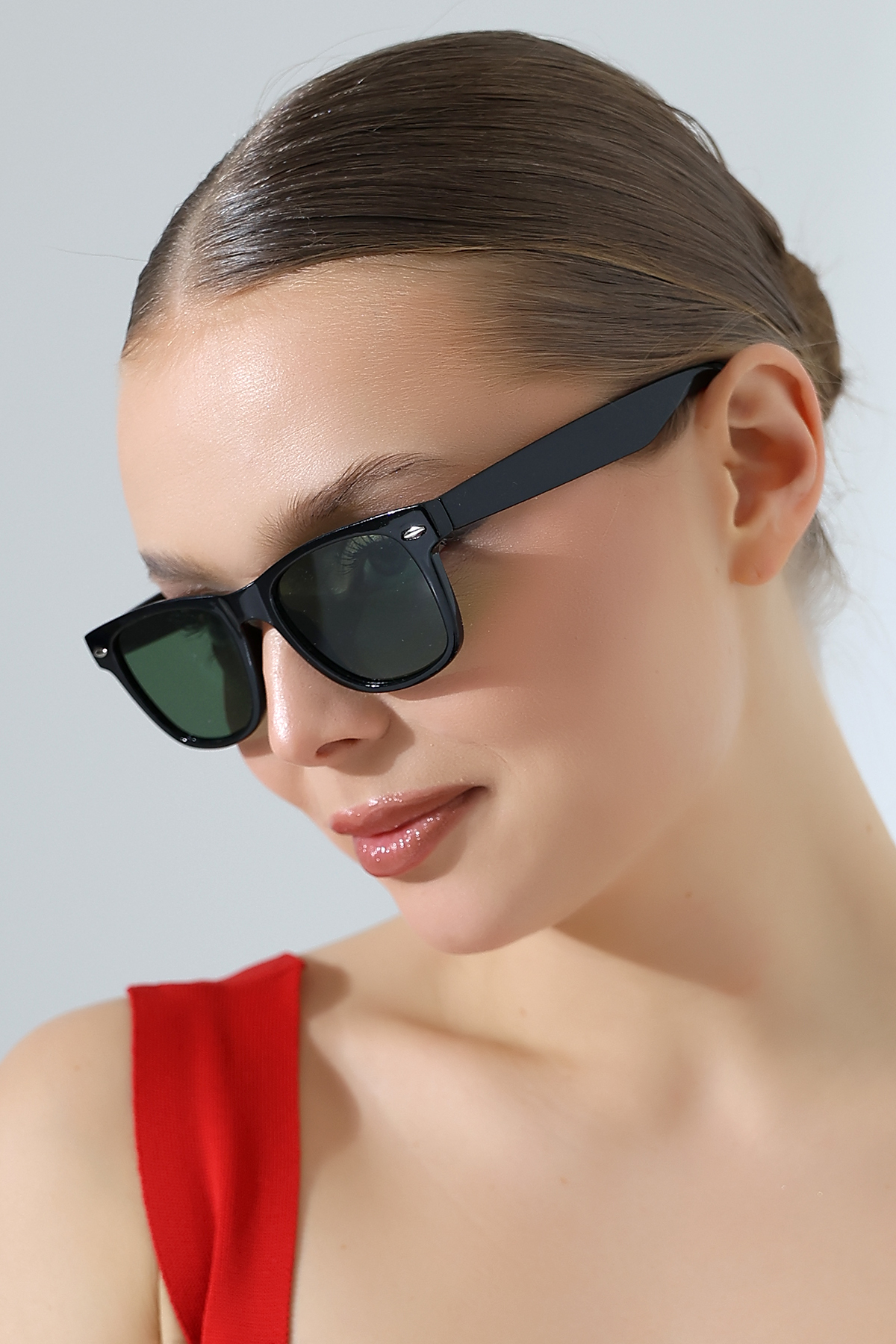 Lozzo Kadın Siyah Wayfare UV400 Cam Güneş Gözlüğü 23010 C2 k - Görsel 2