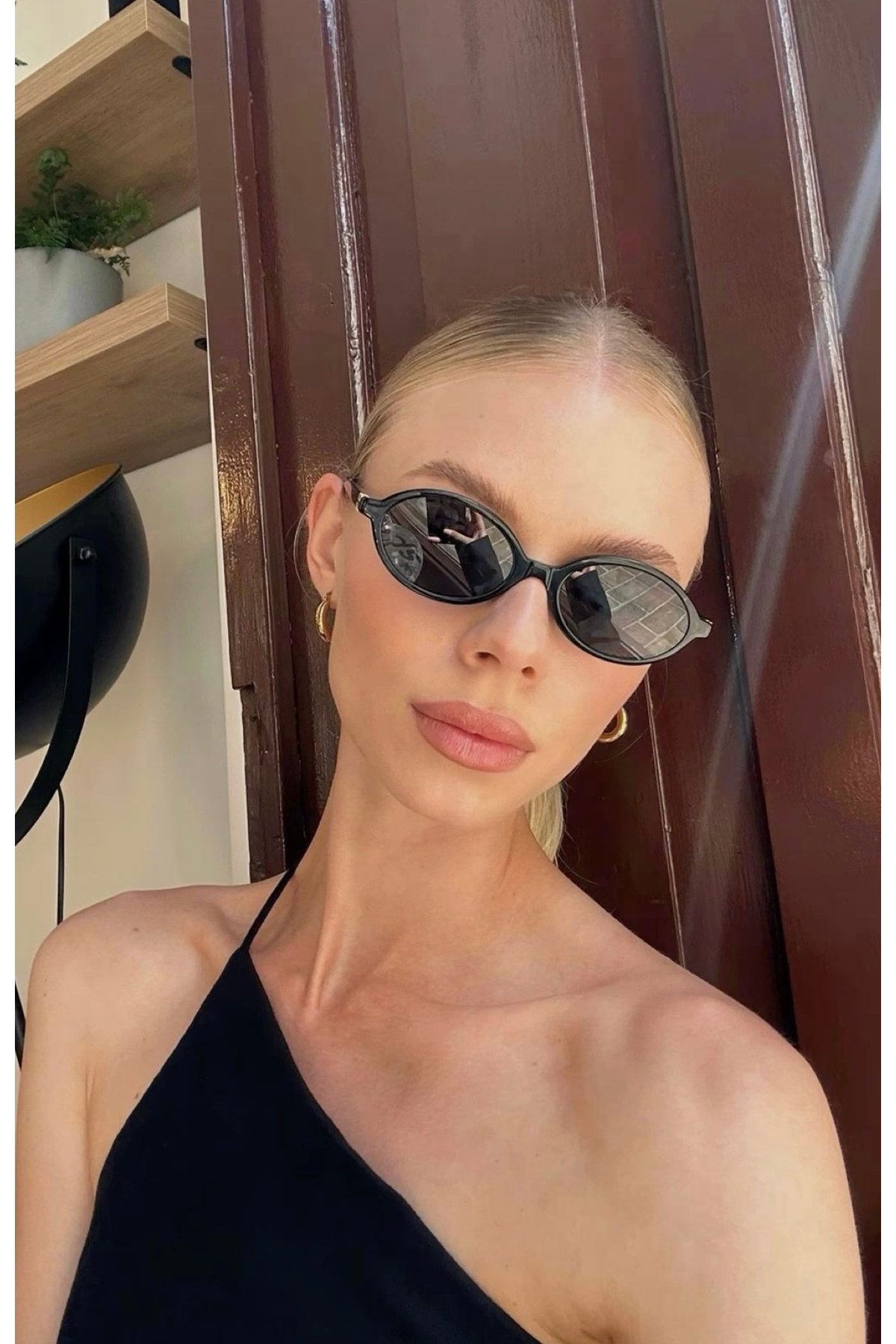 miii Oval Siyah Güneş Gözlük - Görsel 3