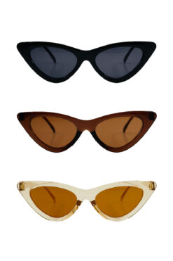 GlimmerGroove Yeni Sezon Renkli Camlı Unisex 3'lü Güneş Gözlüğü Seti