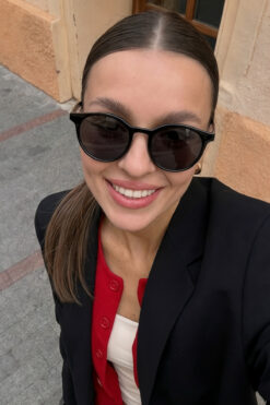 Eyesofia Bernard Unisex Kemik Oval Siyah Güneş Gözlüğü