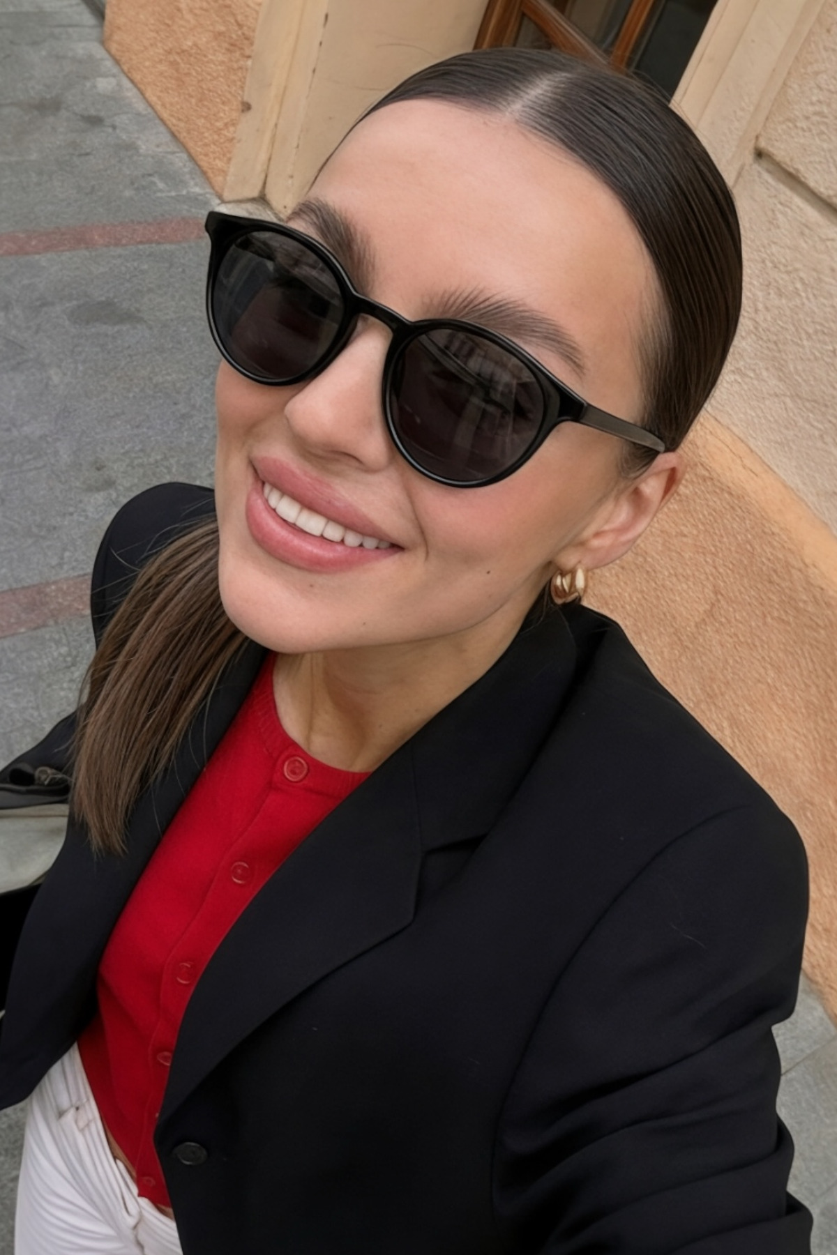 Eyesofia Bernard Unisex Kemik Oval Siyah Güneş Gözlüğü - Görsel 2