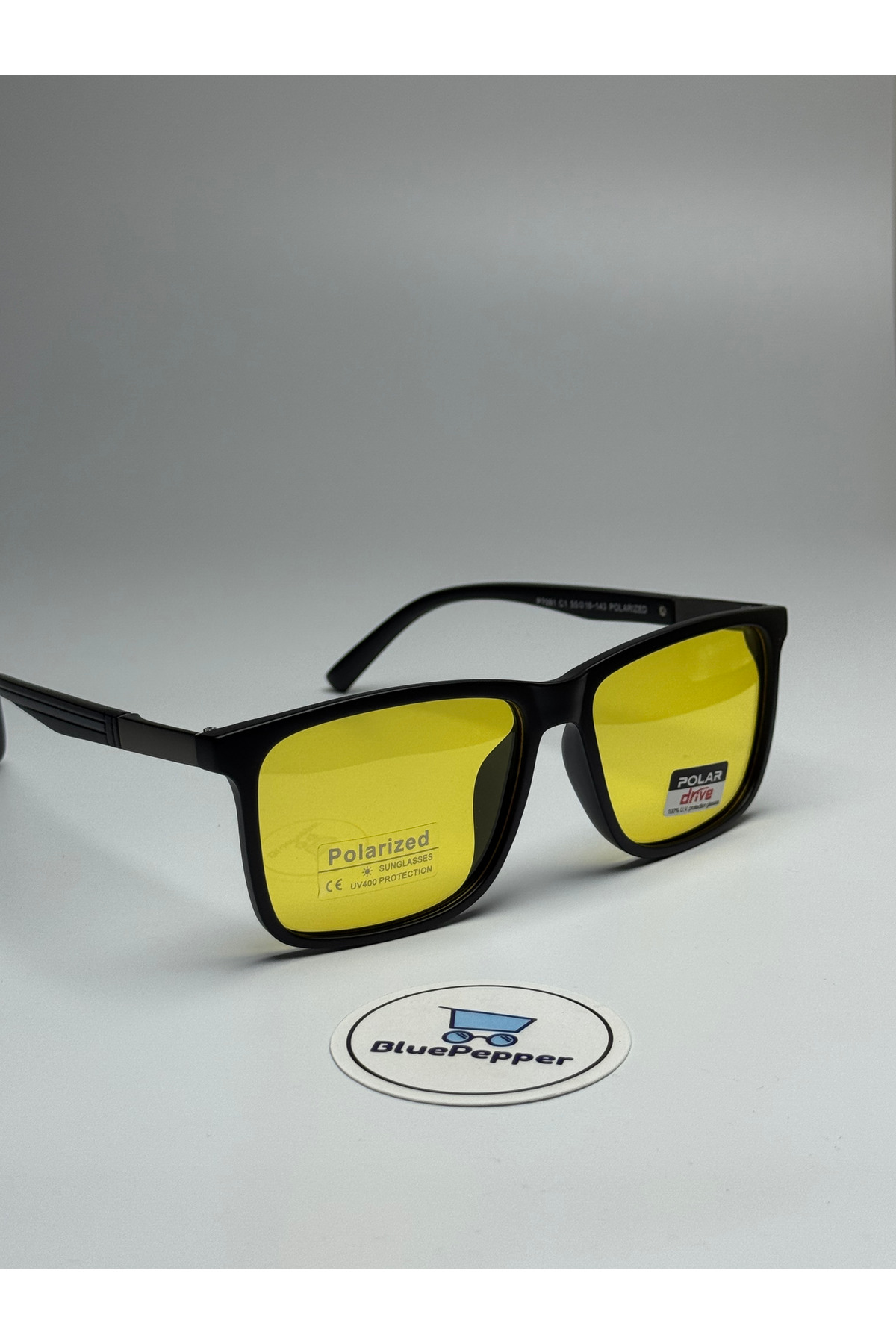 BluePepper Antifar Gece Görüş Gözlüğü Araç Kullanırken Yardımcı Olur Wayfarer Model 52 Ekartman