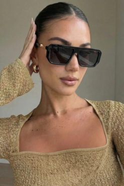 Eyesofia Chequer Titanyum Siyah Unisex Güneş Gözlüğü