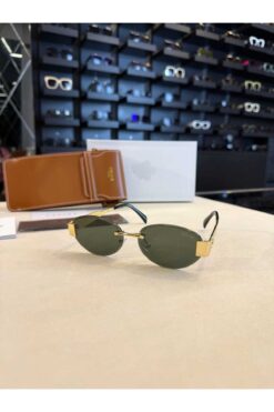 Bubbleatelier Yeşil Cam Detay Gold Güneş Gözlüğü
