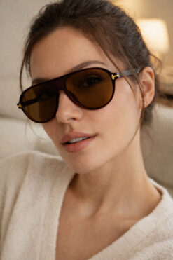 LUNOX Liva Unisex Kahverengi Uv Korumalı Güneş Gözlüğü