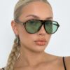 Goldmine Unisex Tina Aviator Güneş Gözlüğü UV400 Leopar Yeşil