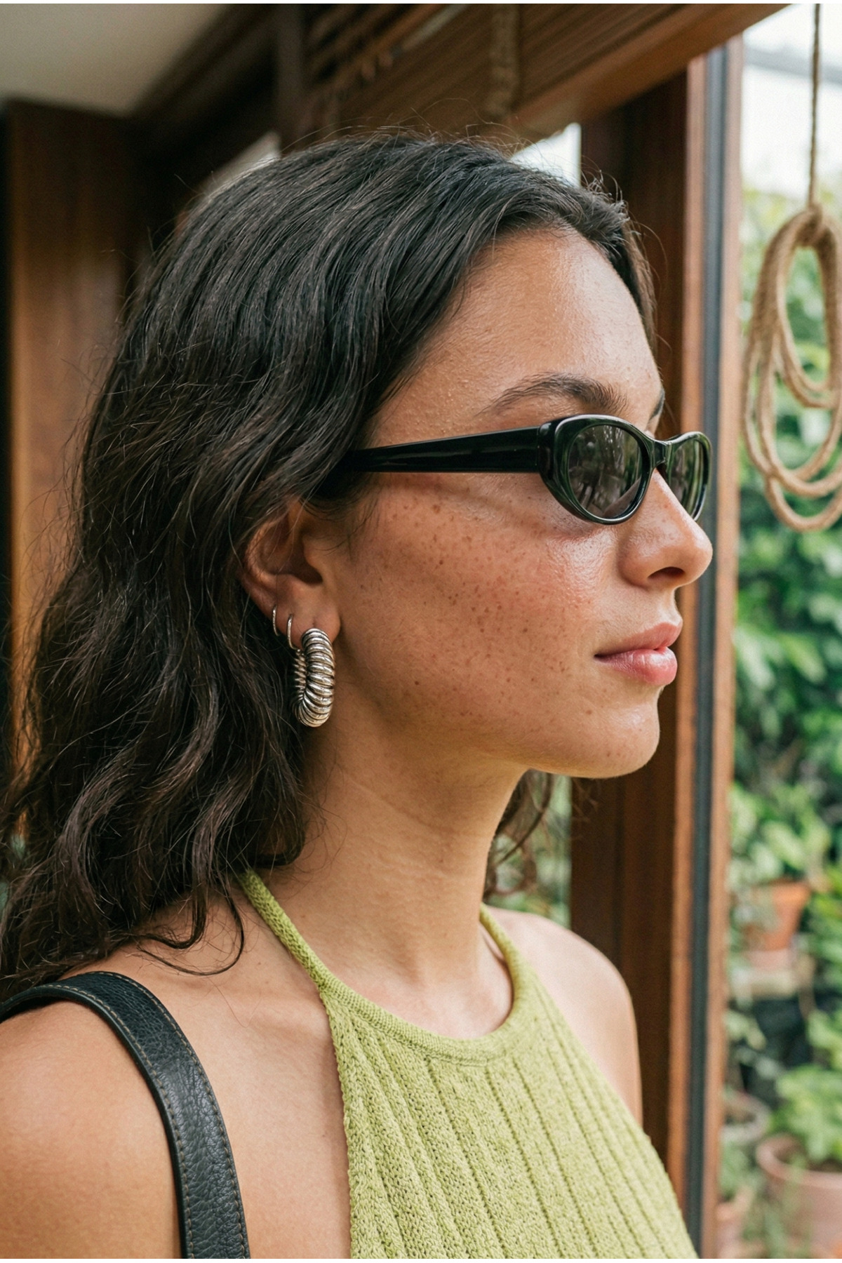 Houseofeyeris ASTER SİYAH ÇERÇEVE Geometrik GÜNEŞ GÖZLÜĞÜ – Siyah Lens Unisex Minimal Tasarım – UV400 - Görsel 2