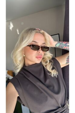 Angel Eyes Laurent Slim Çerçeve Leopar Tasarım İnce Kadın Güneş Gözlüğü En