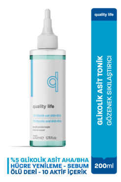 Quality Life Glikolik Asit Tonik - AHA BHA - Gözenek Sıkılaştırıcı Ölü Deri Temizleyici Arındırıcı Yüz Temizleme