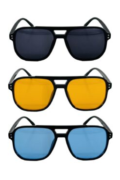 GlimmerGroove Yeni Sezon Renkli Camlı Retro Unisex 3'lü Güneş Gözlüğü Seti