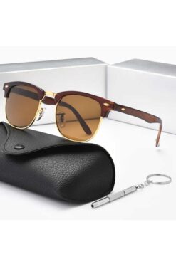 KAMPANİX YENİ SEZON RETRO ERKEKLER VE KADINLAR İÇİN POLARİZE GÜNEŞ GÖZLÜĞÜ YARI ÇERÇEVESİZ %100 UV KORUMALI