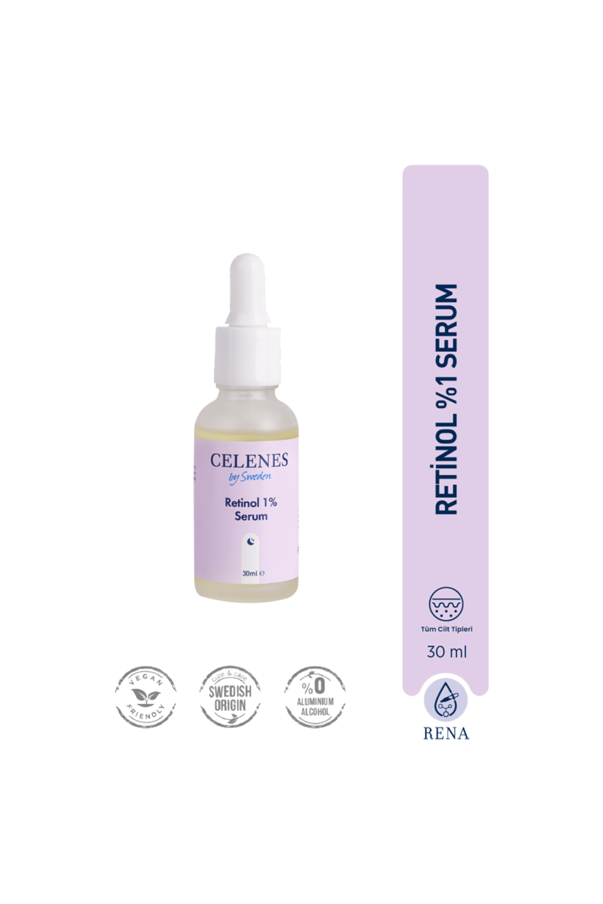 Celenes Kırışıklık Karşıtı Rena Retinol Cilt Yenileyici Bakım Serumu 30 ml