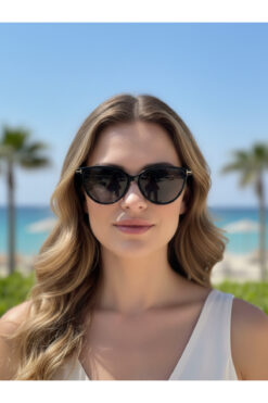 otio TOM Siyah Kadın Güneş Gözlüğü, UV400 Koruma, Kılıf, Mendil, Sprey ve Gözlük Zinciri Hediye