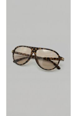 funeyes Marcus Leopar Desenli kahverengi Unisex uv400 korumalı Trend Güneş Gözlüğü