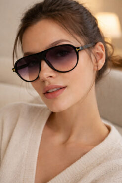 LUNOX Liva Unisex Siyah Uv Korumalı Güneş Gözlüğü ( Renkli Cam )