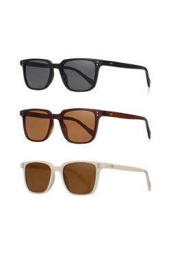 Della Pianto Unisex 3'lü Set Siyah Kahverengi Krem Güneş Gözlüğü
