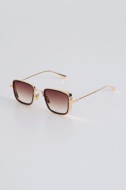 Kapin Onxs Tasarım Metal Çerçeve Güneş Gözlüğü - Gold Kahverengi