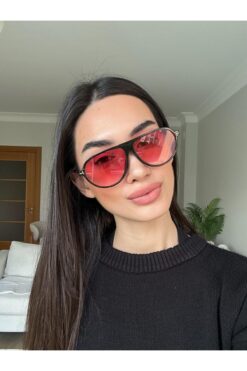 funeyes Marcus Kırmızı Pilot Güneş Gözlüğü Unisex Popüler Model Gözlük Damla Modeli Uv400 Korumalı Hafif