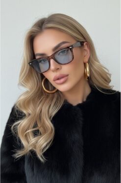 Goldmine Unisex Kemik Güneş Gözlüğü Leopar Mavi