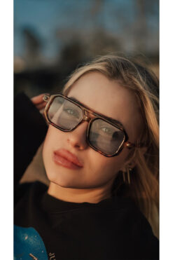 Angel Eyes Kadın Güneş Gözlüğü Dikdörtgen Leopar Köprülü Çerçeve Mavi Cam