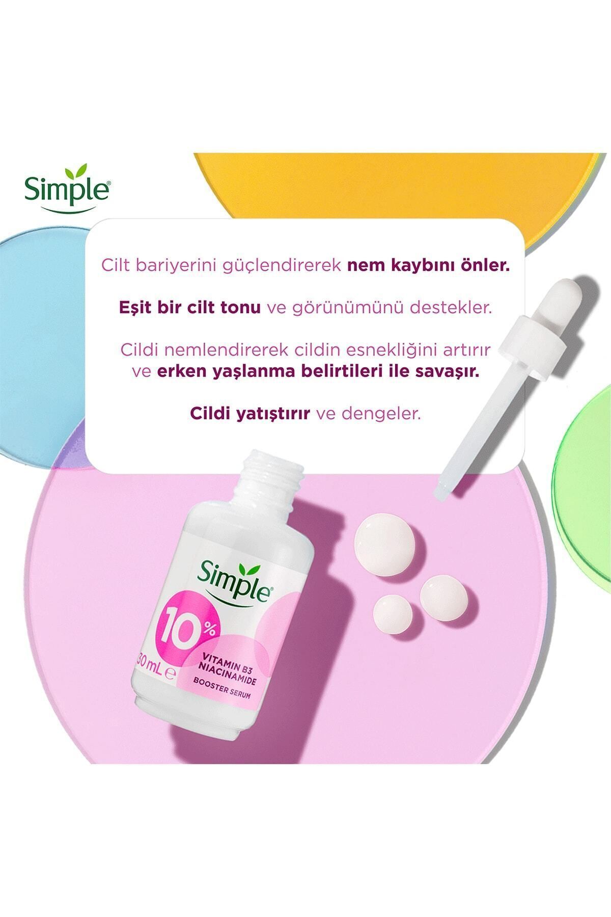 Simple Booster Serum %10 B3 Niacinamide Vitamini Eşit Cilt Tonu ve Görünümü 30 ml - Görsel 3