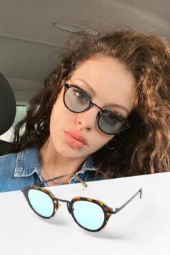 COOLANDBETTER LAUREN ÖZEL TASARIM GÜNEŞ GÖZLÜĞÜ TURKUAZ OVAL POPÜLER UNİSEX