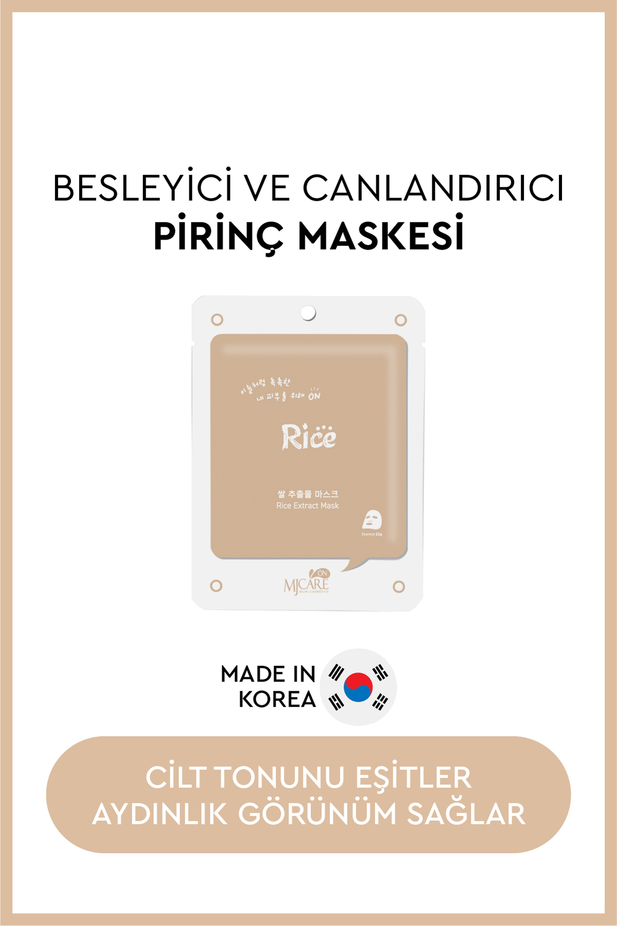 Mjcare On Rice Extract Mask- Pirinç Özlü Yüz Maskesi