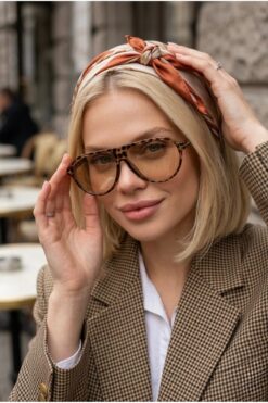 MACERATİ Cenny Unısex Kahverengi Çerçeveli Yeşil Güneş Gözlüğü