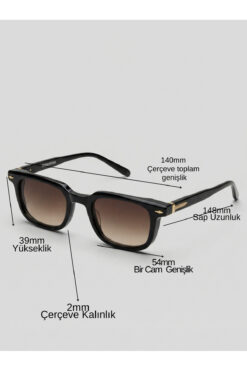 funeyes Miles Siyah Küçük Degrade Camlı 47 Ekartman Yetişkin En küçük Boy Güneş Gözlüğü