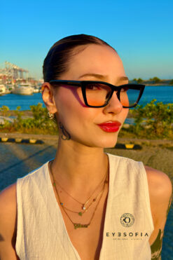 Eyesofia Flora Lüx Siyah Füme Unisex 2025 Yeni Sezon Güneş Gözlüğü