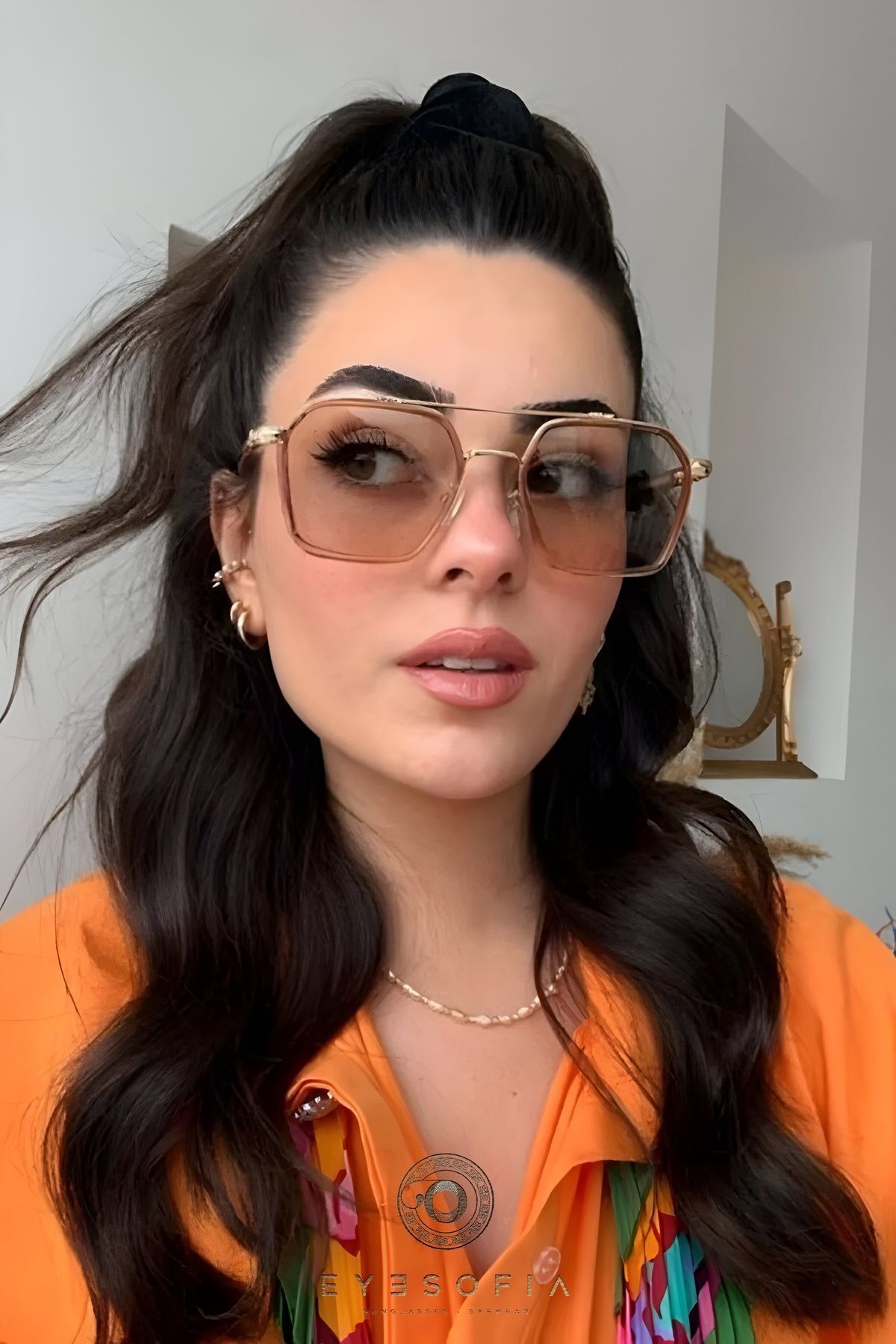 Eyesofia Swanky Unisex Nude Güneş Gözlüğü - Görsel 3