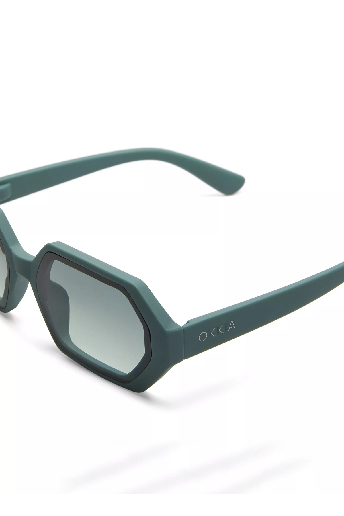 Okkia Andrea Altıgen Unisex Güneş Gözlüğü Yeşil OK022-GS - Görsel 3