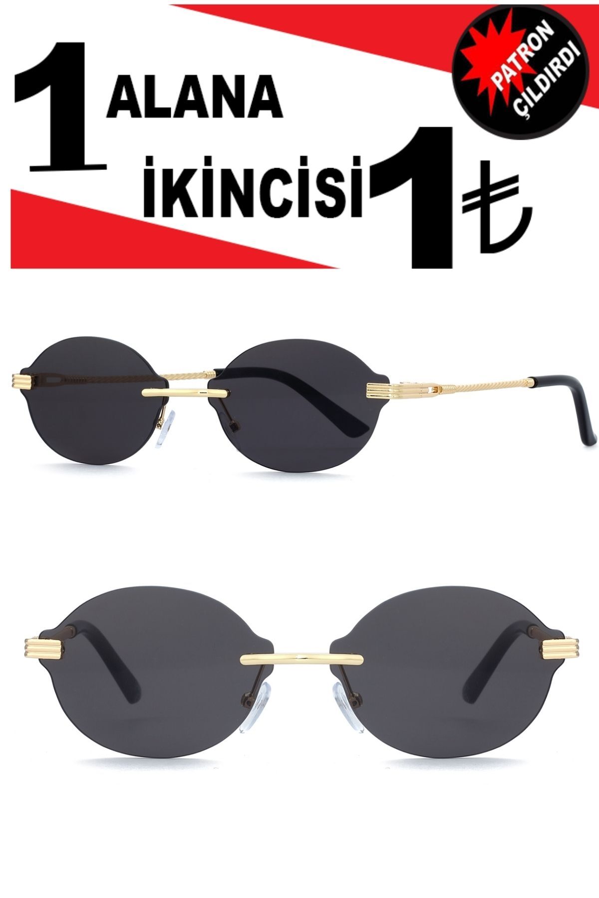 Zzla Ffirst Oval Özel Tasarım Güneş Gözlüğü Siyah