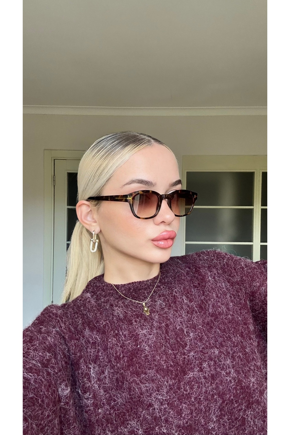 TomyHelf 2026 Yeni Trend Leopard Brown İçten Anti Reflaeli Güneş Gözlüğü