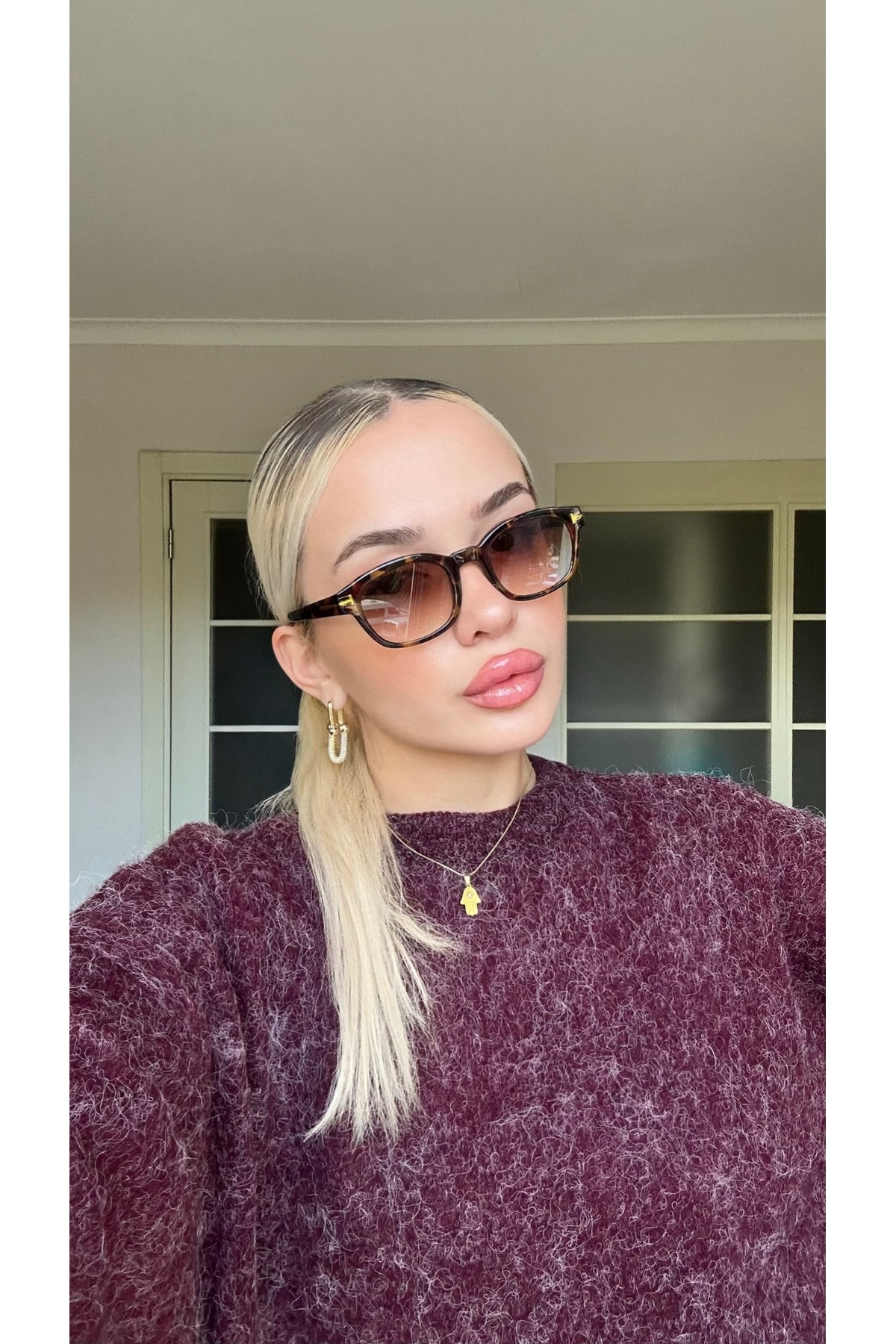 TomyHelf 2026 Yeni Trend Leopard Brown İçten Anti Reflaeli Güneş Gözlüğü - Görsel 2