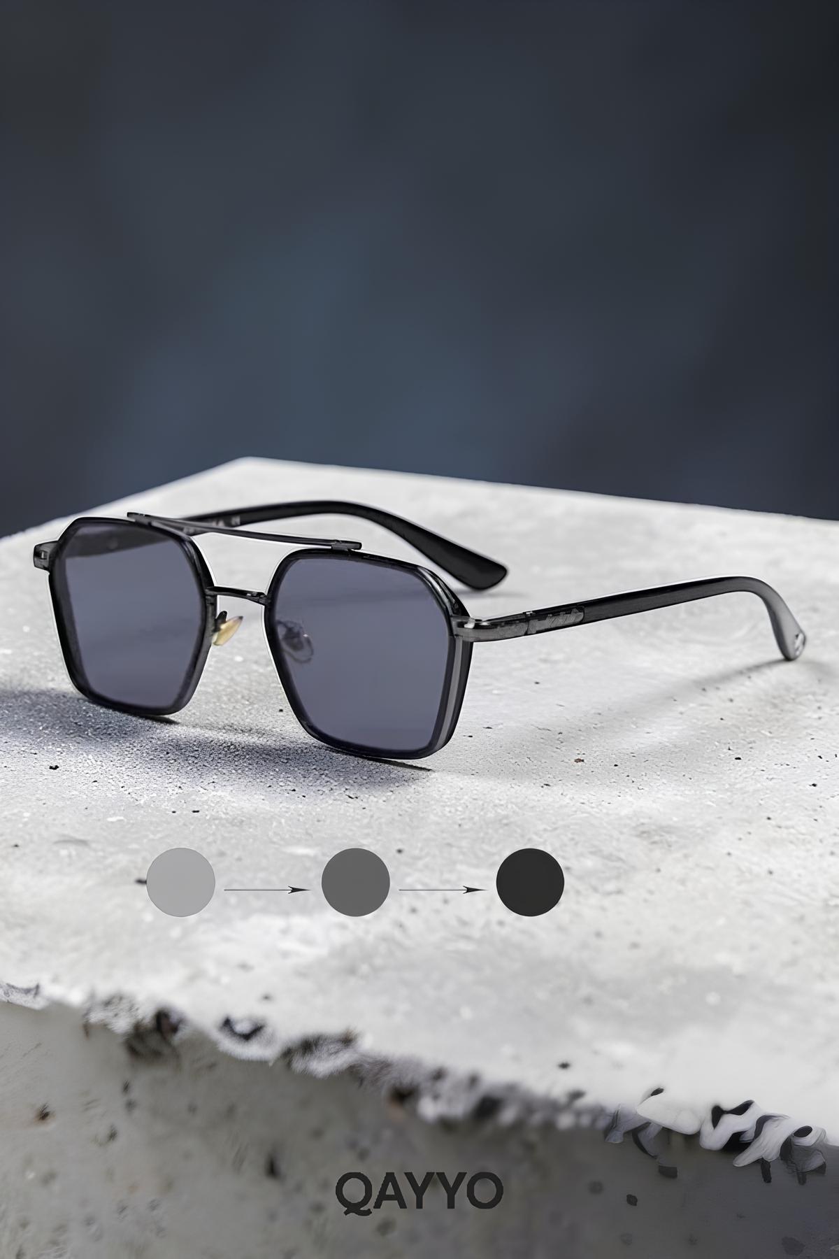 QAYYO Accessories Güneş Gözlüğü Siyah Kadın & Erkek Uv400 Cam - Görsel 3