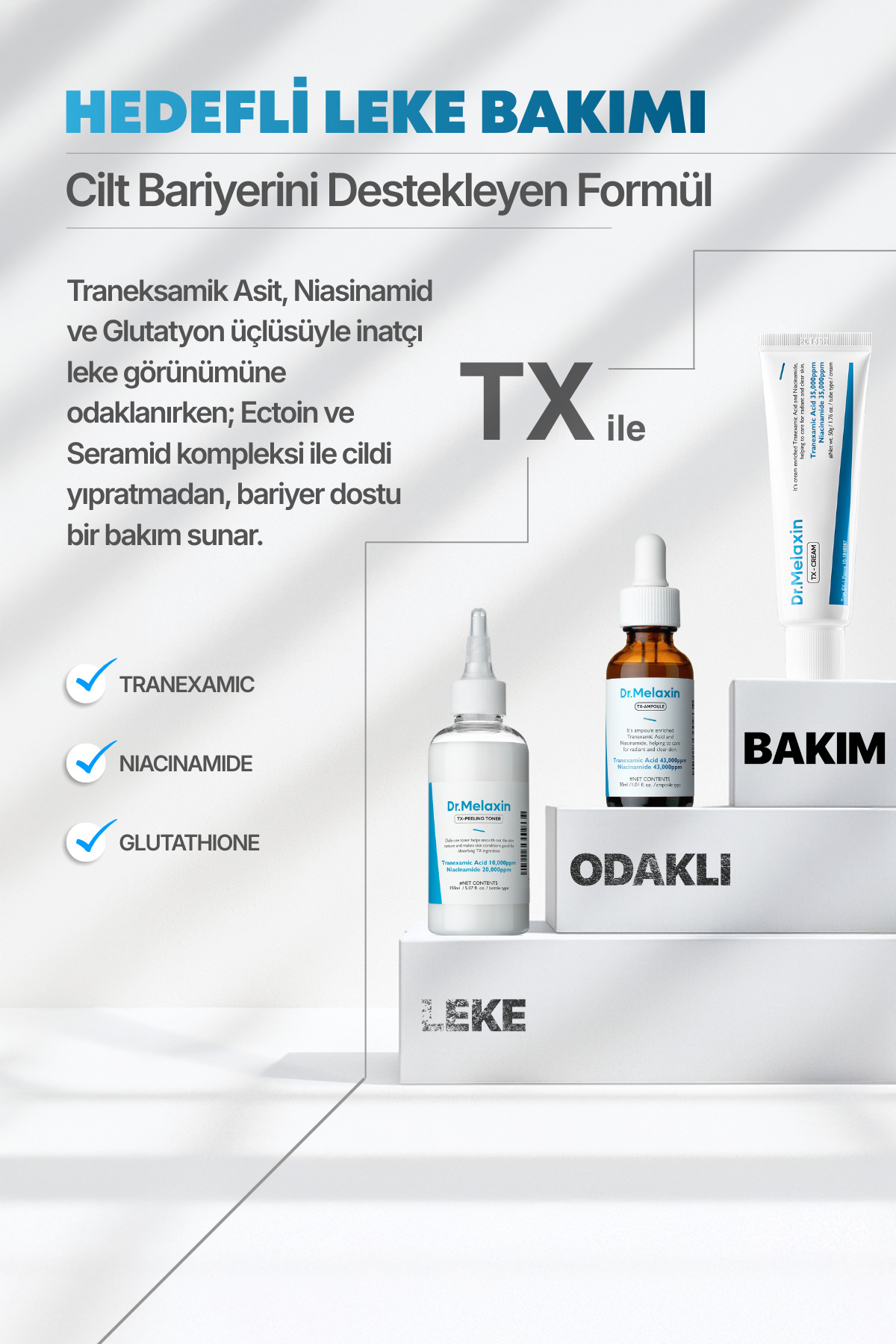Dr.Melaxin Koyu Leke Karşıtı Aydınlatıcı Ampül – Traneksamik Asit Glutatyon Niasinamid Içerikli Tx-Ampül 30ml - Görsel 2