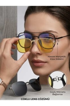 Glare Klipsli Mavi ışık koruma sürücü camlı Güneş Gözlüklü