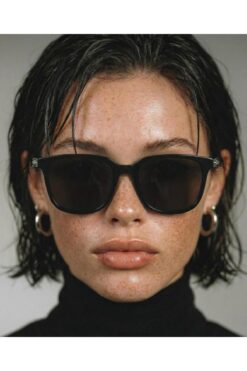 TomyHelf Monaco Siyah Köşeli Gold Detaylı Kemik Çerçeve Unisex Güneş Gözlüğü UV400 Koruma